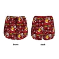 thumbnail image 3 of Hirioo Vintage Santa Skiing Red Plaid for Women's Double Layer Athletic Shorts High-Performance Gym Shorts with Inner Pocket, Elastic Waistband-Large, 3 of 7