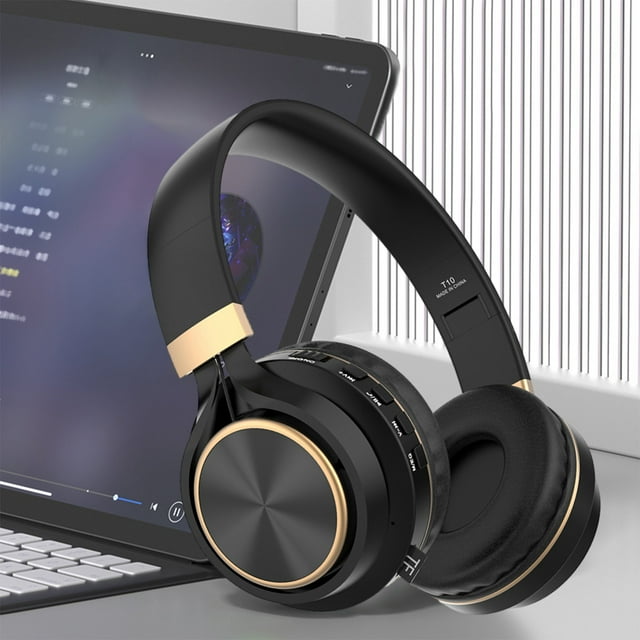 Headphones Bluetooth Headphones Headset Plug In Cable Bluetooth Heavy Bass Intelligent Noise Reduction HIFI Speaker Super Long Life Inductive 0 Delay Headphones Deals Tech