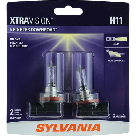 SYLVANIA H11 XtraVision Halogen Headlight Bulb, Pack of