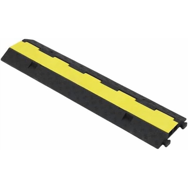 EastVita Heavy-Duty 2-Channel Cable Protector Ramp, 3-Pack Rubber Speed Bumps for Driveways, 11000lbs Per Axle Capacity