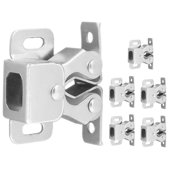 KAKOWELY 6Pcs Double Ball Roller Catches Metal Cabinet Latches Cupboard Cabinet Door Latches Door Supplies,1.26"X1.18"X0.39"