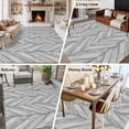 thumbnail image 5 of Gray Wood Grain Area Rugs 6'x9', Washable Small Throw Rugs for Kitchen Dining room, Retro Minimalist Geometric Art Indoor Outdoor Rug Non-Slip Low Pile Carpet Runner Reversible Floor Mats, 5 of 8