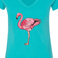 thumbnail image 4 of Inktastic Pink Flamingo Women's V-Neck T-Shirt, 4 of 5