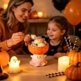 thumbnail image 5 of Miwamany Halloween Ghost Pumpkin Ceramic Dessert Bowl, Footed Ice Cream Snack Dish for Thanksgiving Fall Table Decor, Cute Spooky Serving Bowl 3.4x3.7x3.9in, 5 of 6
