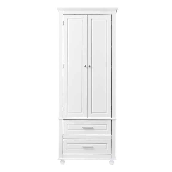 Resenkos Storage Cabinet,Kitchen,Pantry Cabinet,Tall Storage Cabinet with Two Drawers for Bathroom/Office, White
