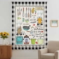 thumbnail image 3 of Kitchenware Gnomes Sheer Curtains 63 Inches Long, Kitchen Cooking Tool Retro Plaid Light Filering Curtains, Breathable Simi Curtain Privacy Drapes for Living Room Bedroom Lightweight Window Treatment, 3 of 9