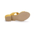 thumbnail image 6 of BLISSFUL STEP Women's Shoes Dual Straps Mid Block Heel Slide Sandals Yellow 9, 6 of 8