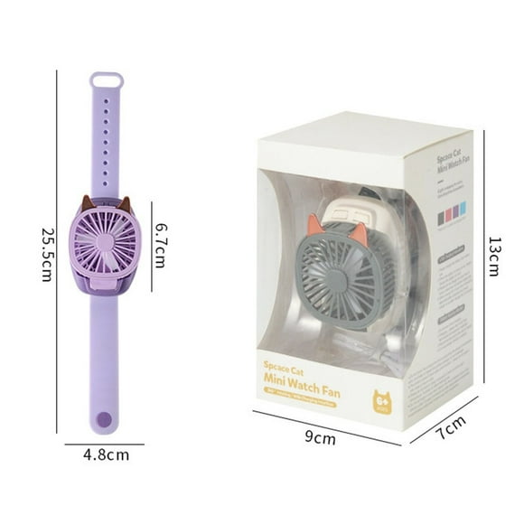 Ventilador USB pequeño para exteriores con rotación de 360° para niños con luz LED