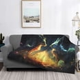 thumbnail image 2 of Rateoe Firefly Forest Fox Pattern Flannel Throw Blanket, Ultra-soft Blanket for Bed, Couch, Car, Hypoallergenic Anti-pilling blanket-80"x60"(Horizontal), 2 of 6