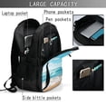 thumbnail image 4 of Balery Sunny Ocean Waves Mochila con carga USB para hombre y mujer - Mochila impermeable y antirrobo para laptop con puerto USB para viajes, trabajo, 4 of 7