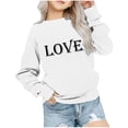 thumbnail image 2 of Milgrthf Chandail en Molleton Graphique Lettre de la Saint-Valentin pour Filles Mignon Manches Longues Col Rond Chandail Blanc 5 Ans, 2 of 7