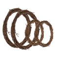 thumbnail image 1 of Unique Bargains 4 Inch/8 Inch Rattan Wreath, 4Pcs Christmas Round Vine Branch Wreath Garland Floral Ring Hoop, Brown, 1 of 7