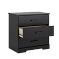 thumbnail image 4 of Prepac Rustic Ridge Farmhouse Nightstand Bedside Table, Black Nightstand for Bedroom, End Table with 3 Drawers 16.25"D x 27.5"W x 26.75"H, BDNR-1603-1, 4 of 12