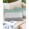 thumbnail image 6 of Pack of 2 Outdoor Pillow Covers, Modern Geometric Zig Zag Turquoise Gray Pattern Waterproof Square Throw Pillowcase Cushion Decorative Pillow Covers for Couch Patio Tent, 20x12 in, 6 of 6