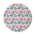 thumbnail image 1 of Butterfly Mouse Pad for Computers, Floral Arrangement with Vibrant Colored Butterflies with Design Elements, Round Non-Slip Thick Rubber Modern Gaming Mousepad, 8" Round, Multicolor, by Ambesonne, 1 of 2