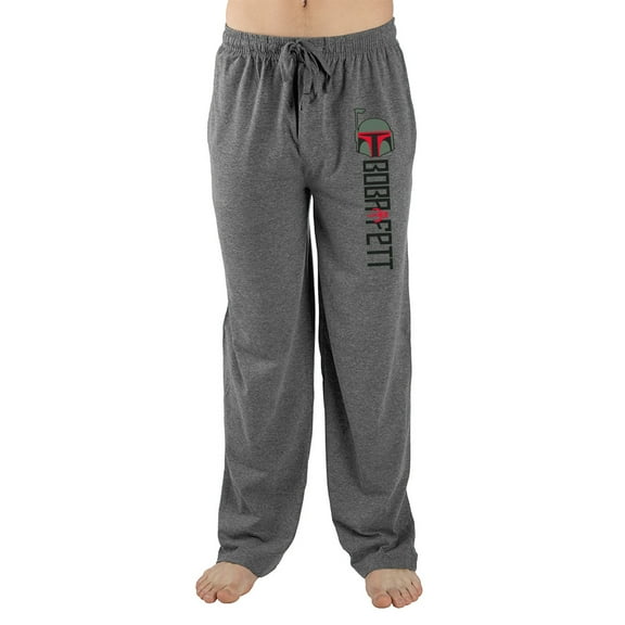Star Wars Boba Fett Character Logo Men's Gray Graphic Sleep Pajama Pants - M
