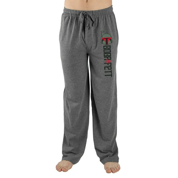 Star Wars Boba Fett Character Logo Men's Gray Graphic Sleep Pajama Pants - L
