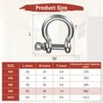 thumbnail image 3 of Uxcell 4PCS M8 304 Grillete de Anclaje con Pasador de Tornillo 400KG Cadenas de Camping/Cuerda de Alambre al Aire Libre, 3 of 7