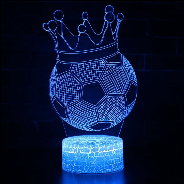 Luz nocturna LED 3D de fútbol que cambia de color para niños
