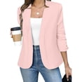 thumbnail image 2 of Edvintorg Womens Blazer Plus Size Long Sleeve Business Casual Open Front Suit Jacket Women Fashion M-4XL Pink, 2 of 6