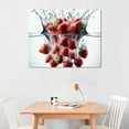thumbnail image 2 of COMIO Fruit Wall Art Kitchen Wall Decor Strawberry Splash Water Pictures Print Food Painting Restaurant Kitchen Decor Frame, 2 of 6