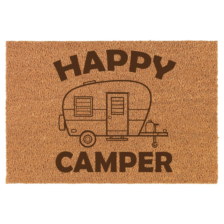 Coir Door Mat 30in x 18in - Happy Camper