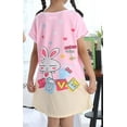 thumbnail image 2 of WIBACKER Girls Nightgowns 3-12 Years Milk Silk Short Sleeves Nightdress Kids Nightie Dress Sleepwear Pajamas for Little Girls, 2 of 7