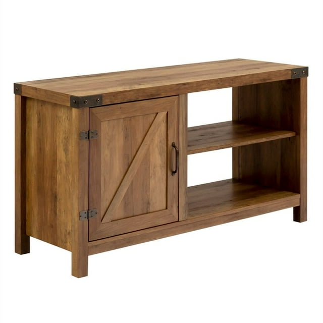 44 inch Rustic Farmhouse Barn Door TV Stand - Reclaimed Barnwood