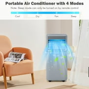 Costway 5000 BTU 8000 BTU ASHRAE Portable Air Conditioner 3-in-1 Air Cooler w/Dehumidifier & Fan Mode Grey