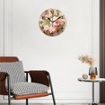 thumbnail image 3 of Battery Operated Analog Wall Clocks Non-Ticking Silent Modern Clock Decorative for Home,Office-Vintage Floral With Pink Roses And White Blossoms(10inch), 3 of 4