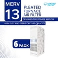 thumbnail image 2 of 14x25x1 Pleated MERV 13 Furnace Filter, Case of 6 – (Actual Size:13-1/2" x 24-1/2" x 3/4") - Protective Furnace Air Filter for Clean, Healthy Air - Efficient, Home Climate Control HVAC Filters, 2 of 8