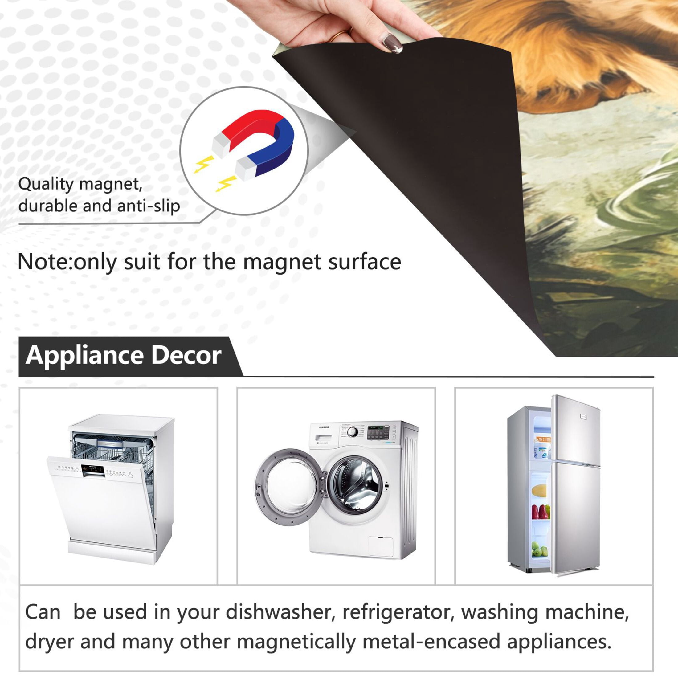 Dishwasher Magnetic Sticker 23x26 Inch Refrigerator Magnetic Sticker Washing Machine Magnetic Sticker Kitchen Panel Magnetic Sticker Home Decor Beautiful Brown Lions