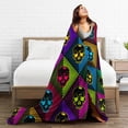 thumbnail image 5 of DouZhe Ultra-Soft Micro Fleece Lightweight Flannel Bed Blanket, Fashion Rock and Roll Pirate Skulls Print Cozy Warm Throw Blankets, 50"x40", 5 of 7