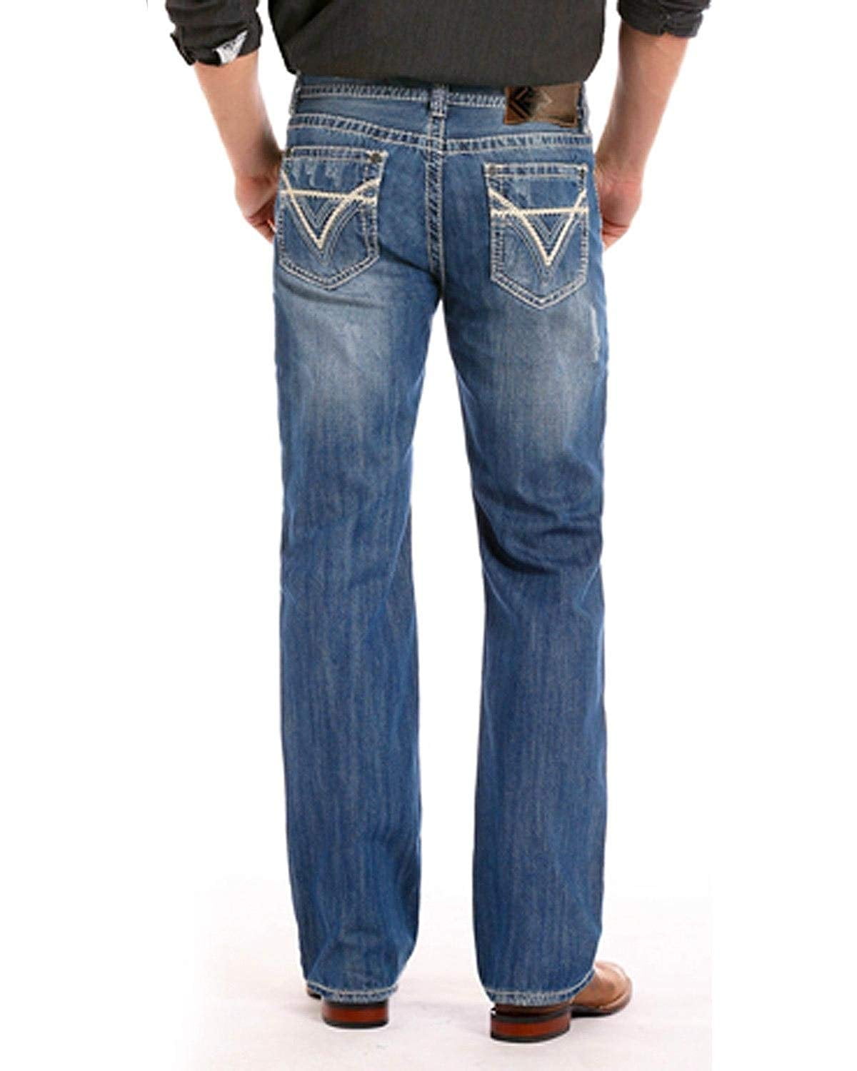 Rock & Roll Cowboy Mens and Pistol Flame Resistant Jeans Straight Leg Blue 42W x 30L