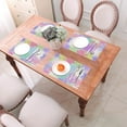 thumbnail image 6 of ZNDUO Placemats, 4 PCS Heat Resistant Stain Resistant Woven PVC Insulation Placemats, Durable Washable Elegant Table Mats for Dining-Colorful Paint Art, 18"x12", 6 of 6