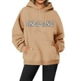 thumbnail image 2 of WEAIXIMIUNG Robe Chandail en Molleton avec Poches Style Britannique à la Mode pour Femmes Imprimé Lettre Poche à Cordon Col Rond Manches Longues Chandail à Capuchon de Sport Décontracté (1), 2 of 5