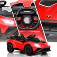 thumbnail image 3 of Lamborghini 12V Ride on Car for Kids, Powered Ride on Toys with Remote Control, Music, Bluetooth, LED Lights, Rear Wheel Suspension Electric Car for 1-3 Years Ages Olds, Red, 3 of 9