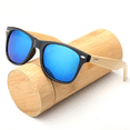 thumbnail image 3 of Gafas de sol coloridas con película de color de bambú para hombres y mujeres Gafas de sol de PC con patas de bambú, 3 of 4