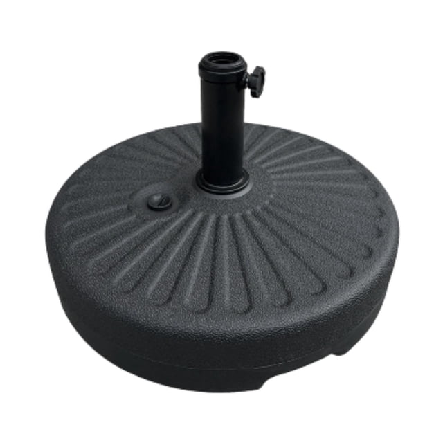 Zorion Base de Parapluie Remplissable Noire Robuste Stable 22 L Support de Parapluie de Réparation Robuste Rond