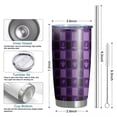 thumbnail image 6 of 20oz Tumblers Halloween Purple Checkered Ghosts and Icons Stainless Steel Vacuum Insulated Double Wall Travel Tumbler Cups Mug with Lid and Straw,Cleaning Brush for Cold & Hot Drinks, 6 of 7