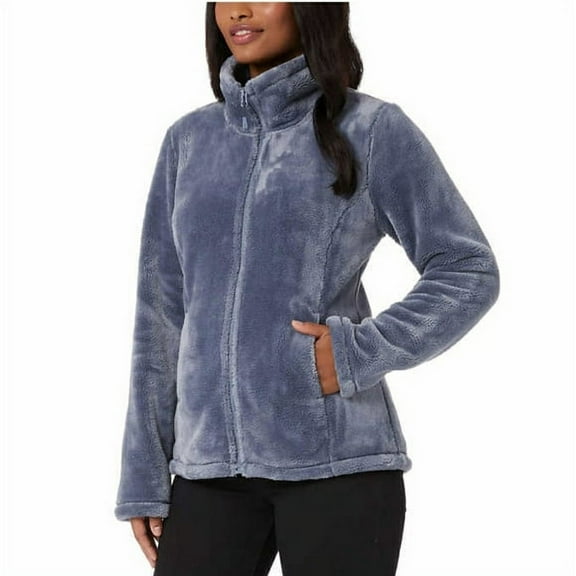 32 Degrees Women's Soft & Cozy Plush Velvet Full Zip Jacket (Grisaille, XX-Large)