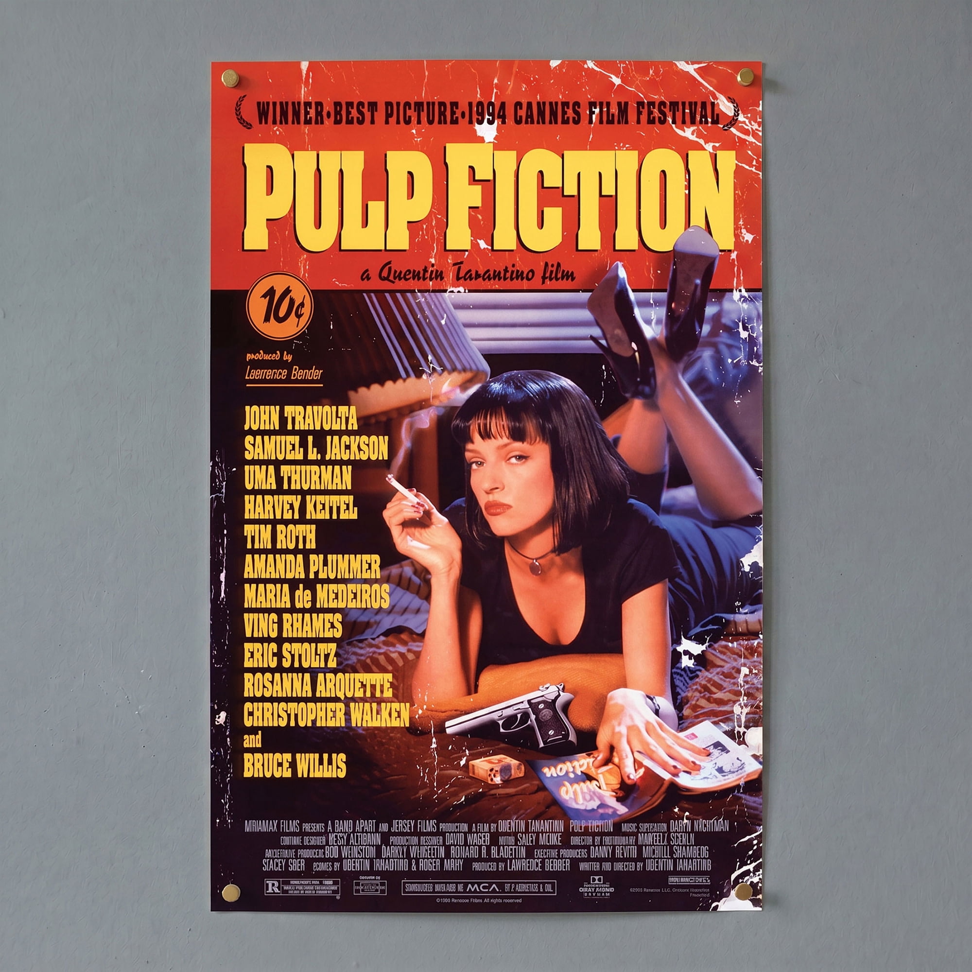 Pyramid America: Pulp Fiction: Movie Billing - 11x17 Poster Print - Cult Classic Film Artwork, Iconic Licensed Wall Decor, 90's Cinema Fan Collectible