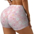 thumbnail image 2 of Sigee Easter Cute Rabbit Print Women's High Waist Workout Shorts - Squat Proof, Tummy Control, Yoga and Gym Activewear-, 2 of 9