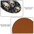 thumbnail image 5 of Skull Set of 6 Microfiber Leather Round Coasters, 11x11 cm/4.3x4.3 Inches, Drink Coasters for Table, Easy to Clean Beverage Coasters, 5 of 6