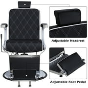BarberPub Vintage Barber Chair Recline Salon Beauty Spa Shampoo Black 3825