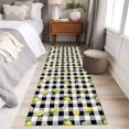 thumbnail image 4 of Cute Lemon Floral 2'x6' Runner Rugs for Hallway Kitchen Bedside Non Slip Washable, Farmhouse Black White Buffalo Plaid Entryway Rug Runners with Rubber Backing, Long Carpet Runner for Laundry Room, 4 of 8
