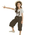 thumbnail image 3 of Girls Clothes Set Kids Stripe Pants Short Sleeve Outfits Toddler Summer Suit Clothing 4th of July Clothing Essentials, 3 of 9