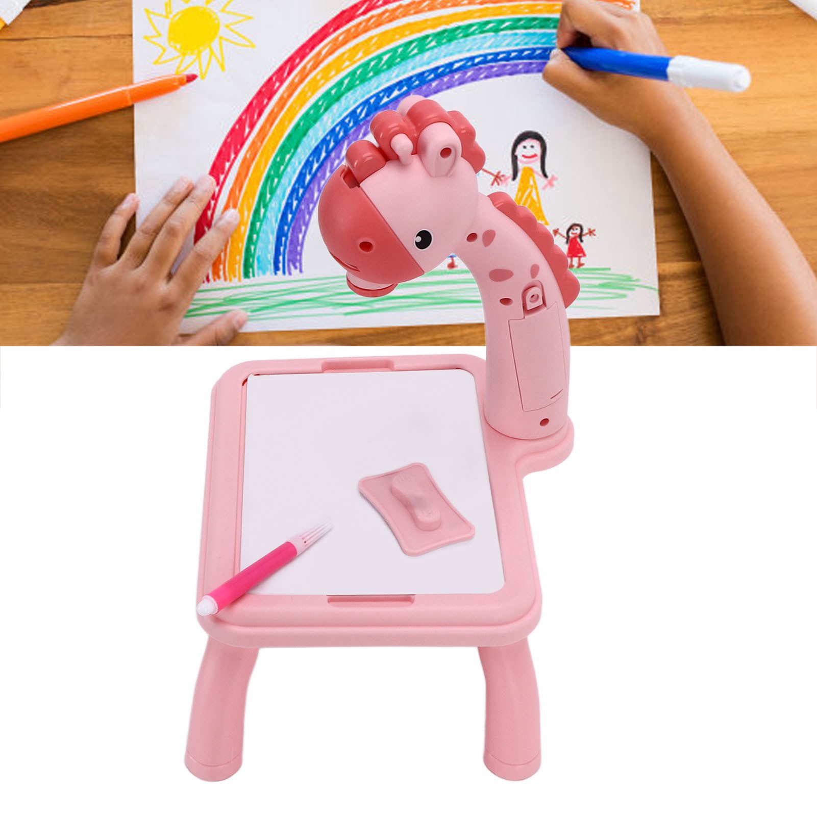 Table De Projection Dessin Enfant – Projecteur LED, 3 Disques Motifs, Stylos à Eau, Pour Créativité Dès 3 Ans