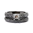 thumbnail image 3 of Ensemble Nuptial Semi-Monture Pavé de Diamants Noirs 2 Ct en Or Blanc 14 K, 3 of 3
