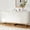 White/2 Doors, variant on EYYTHUNG 4 Door Fluted Sideboard Buffet Cabinet, Modern Accent Storage Credenza with Adjustable Shelves, Black